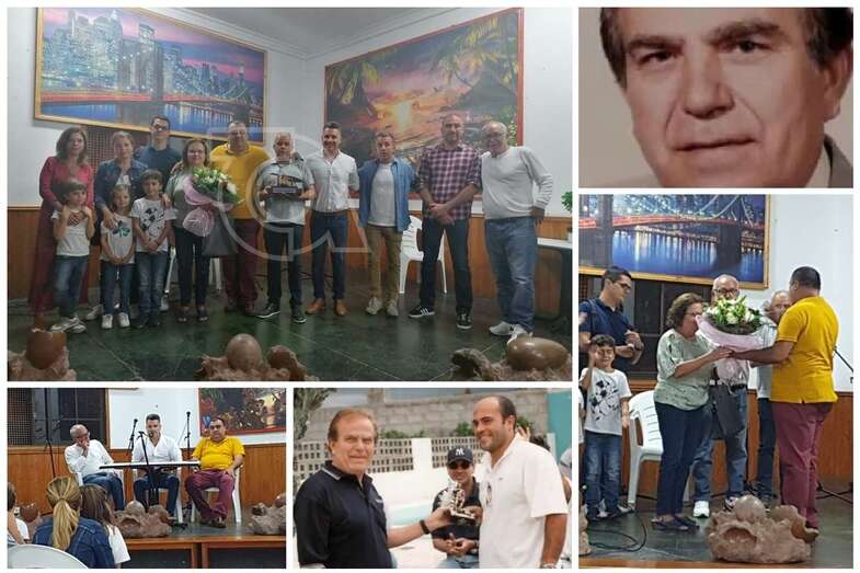 Momentos del acto de anoche en el homenaje a Venancio Benítez (Foto TA)